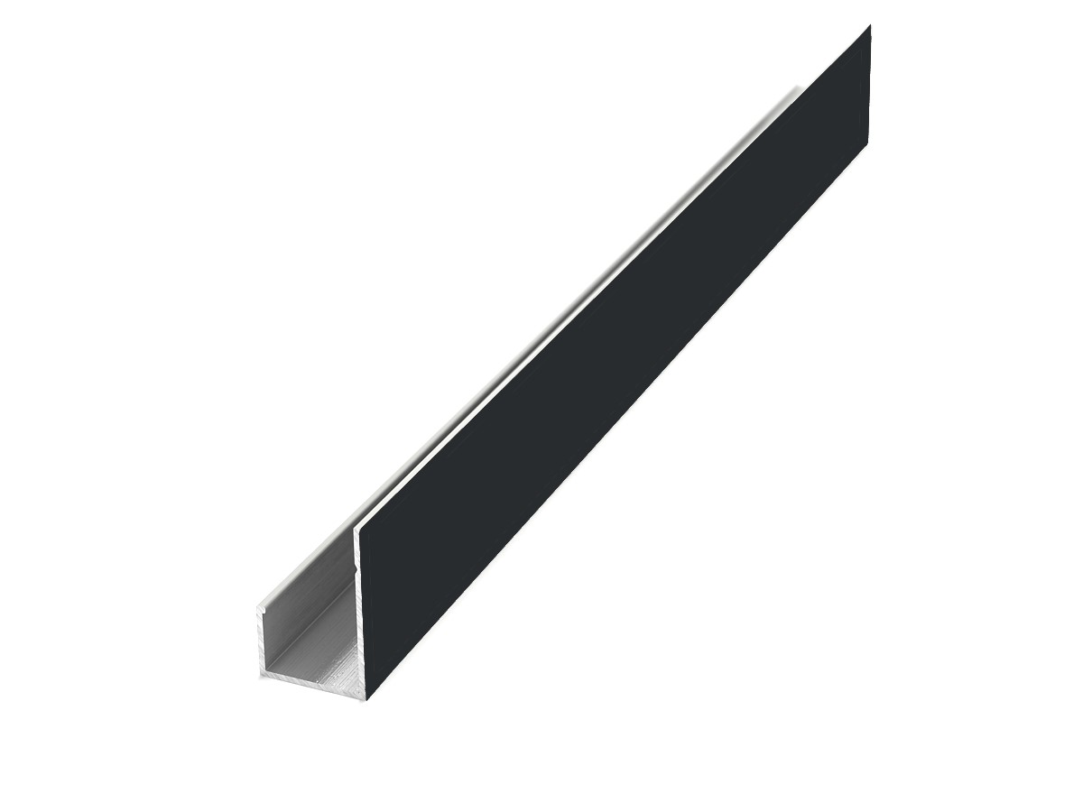 L10 профиль алюминиевый ДЕКОПАН 3м RAL 9011 (Графитно-чёрный)