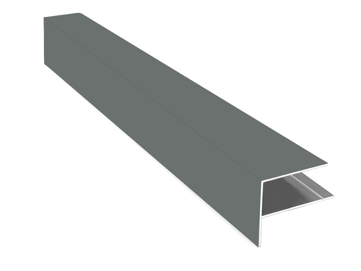 F12мм-профиль широкий алюминиевый ДЕКОПАН 3м RAL 7005 (Мышино-серый)