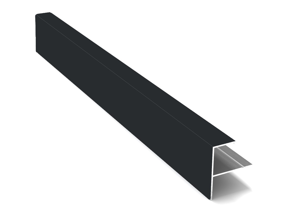 F12-профиль алюминиевый 12мм ДЕКОПАН 3м RAL 9011 (Графитно-чёрный)